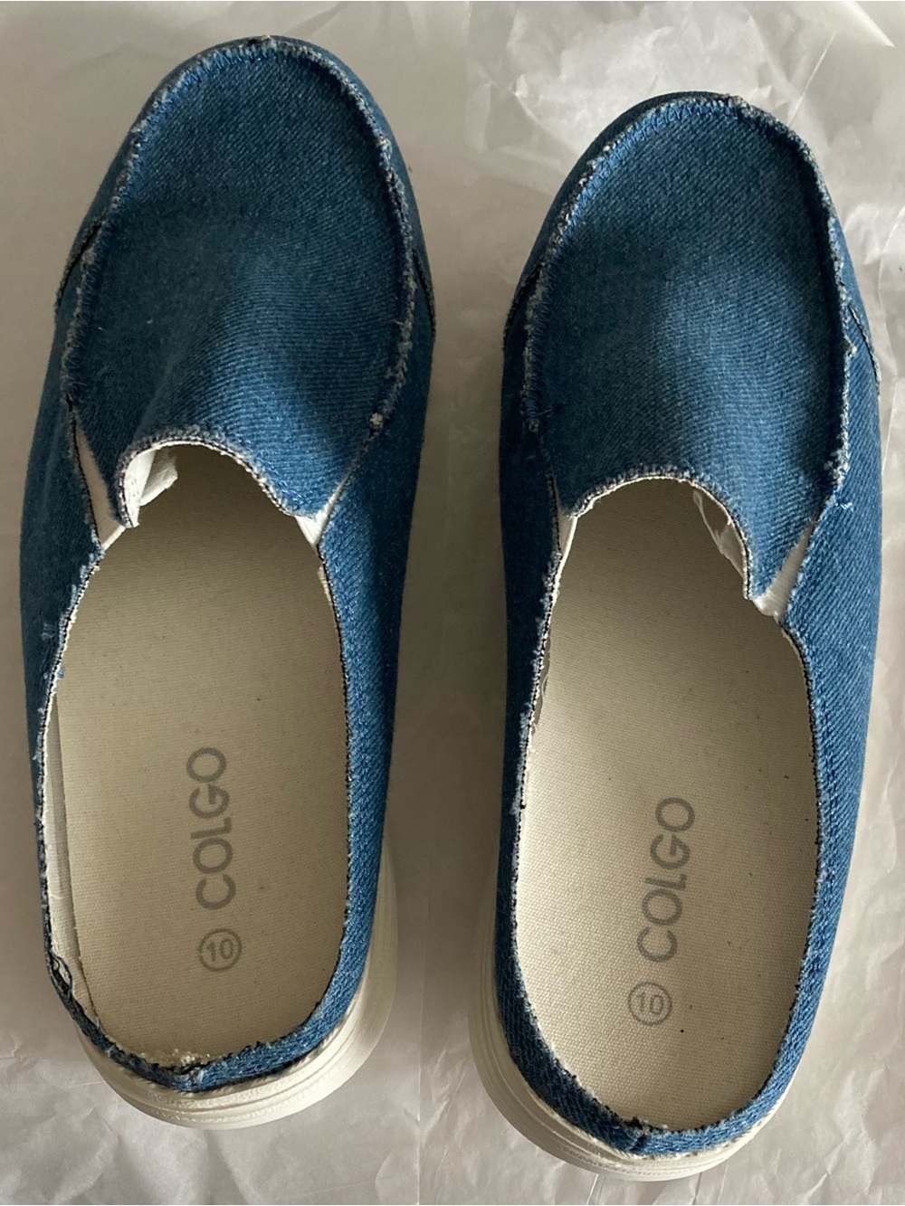 Colgo Denim Mule Shoes - Picture 2 of 10